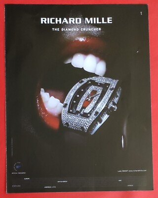 Pressewerbung Uhr RICHARD MILLE The Diamond Cruncher - Schmuck FRED