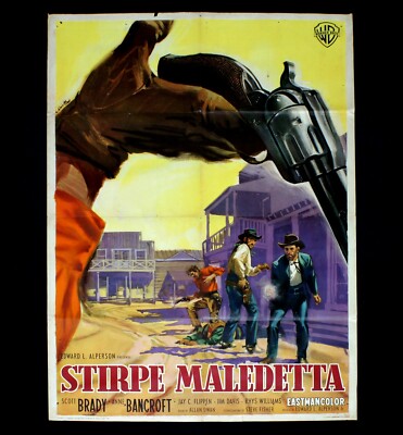 STIRPE MALEDETTA manifesto poster Scott Brady The Restless Breed Western D22