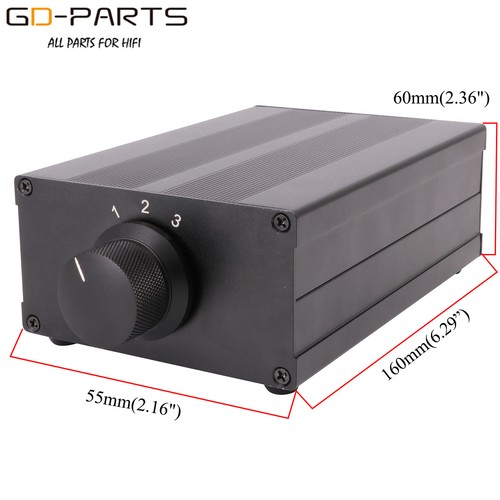 3 Ways Hifi Audio Signal Sources Selector Switch Box 3 Input 1 Output Splitter - Picture 2 of 9