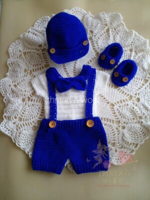 Infant Baby Boy Clothes Crochet soft Wool Knit Jump Romper Outfit