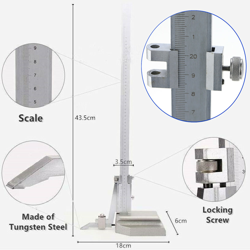 Height Gauge Scriber Vernier Caliper 300mm Metric Altitude Ruler Precise Measure eBay