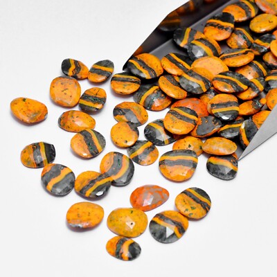 Natural Bumble Bee Jasper Finest Quality Faceted Rosecut Slices Lot 10mm-14mm