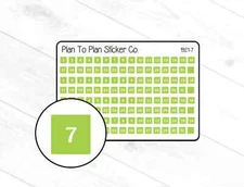 1921-7~~Tiny Green Date Squares Planner Stickers.