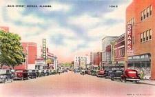 Dothan Alabama AL Main Street Downtown 1930s Department Store Vtg Postcard E49