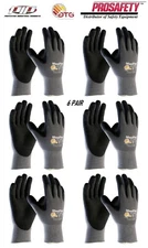 6 PR 34-844 MaxiFlex Nitrile Grip Foam Dotted Palm Coated PROTECTIVE WORK GLOVES