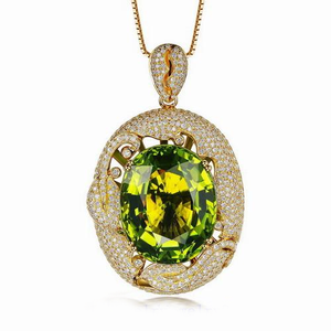 Genuine 8.5ct Green Peridot Solid 14k Yellow gold Natural 1.2CT Diamond Pendant Genuine 8.5ct Green Peridot Solid 14k Yellow gold Natural 1.2CT Diamond Pendant