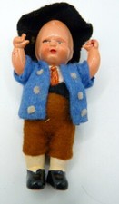 Vintage 1930s German Celluloid 3" BOY DOLL Dollhouse Miniature