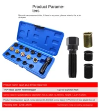 M14*1.25 Screw Sleeve Thread Maintenance Set Auto Spark Plug Thread Repair Tool 