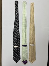 3 Burma Bibas Neckties - Multi-Color Silk Ties, 58 - 60 inch