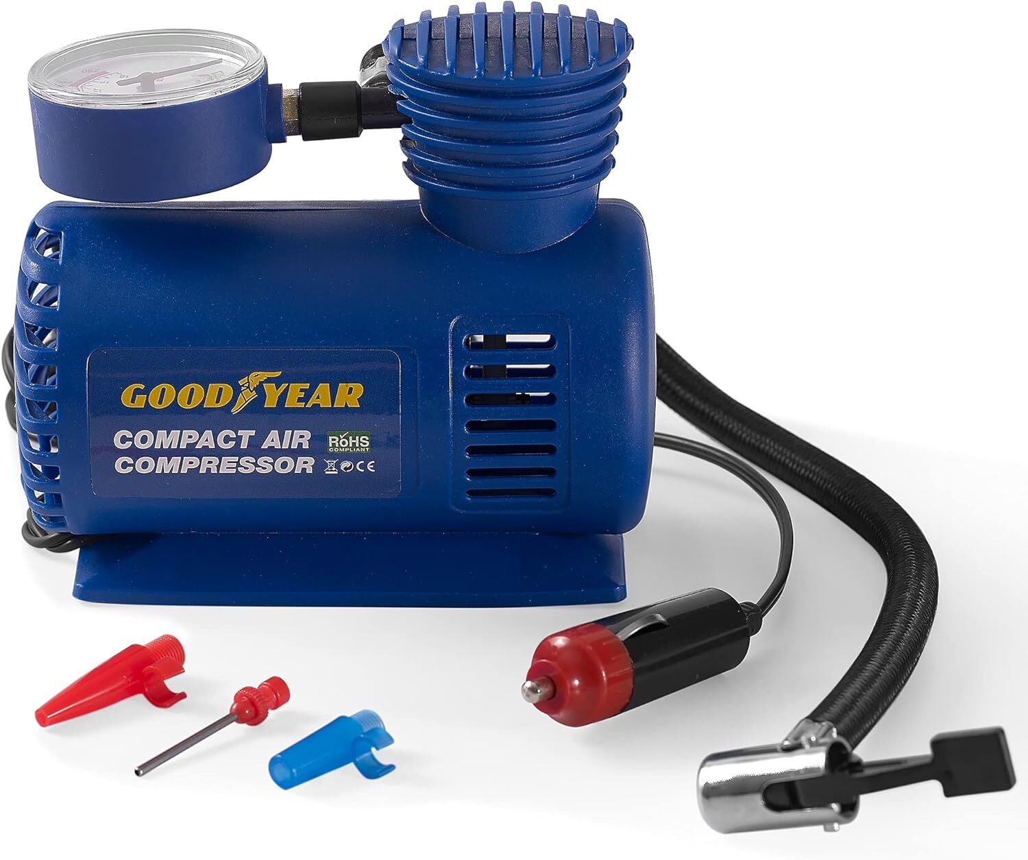 Goodyear Gonfiatore Pneumatici Auto | Mini Compressore Aria | Cavo Compatto 3m | Portatile a - Immagine 1