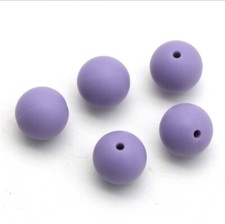 5 pc. Lilac purple Silicone 15mm beads Food Grade silicone Solid color 121191042
