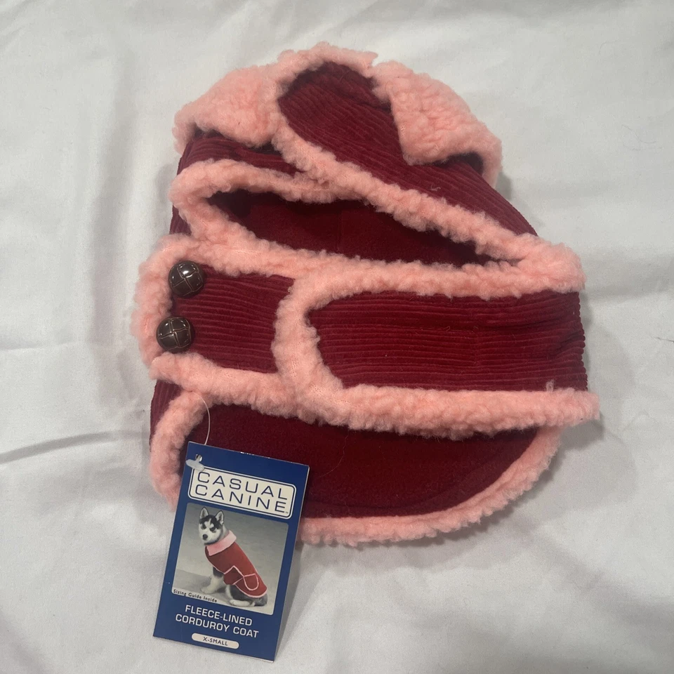 Abrigo informal de pana forrado de lana canina para perro talla: XSmall Foto 2 de 4