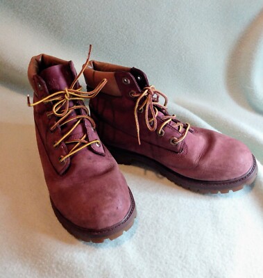 Timberland Boots Women Sz Men Red/Burgundy Suede Walking Boot  Waterproof