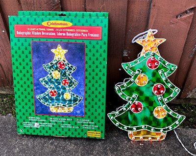 17'' Holographic Illumination Tree Celebrations Shimmering 70 Lights Christmas