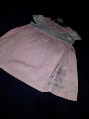 NEU Baby Mädchen Kleid Spieler  Gr. 62 68   Weiß-Rosa