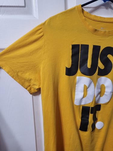 The Nike Tee Just Do It T Shirt Mens Large Yellow Back Loose Fit Short Sleeve - Picture 8 of 11