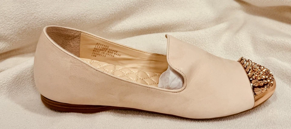 Nuevo Boutique 9 Zapatos Mocasines Planos Tachonados Cuero Gamuza Suave Limitado Yendo 10 Foto 2 de 4