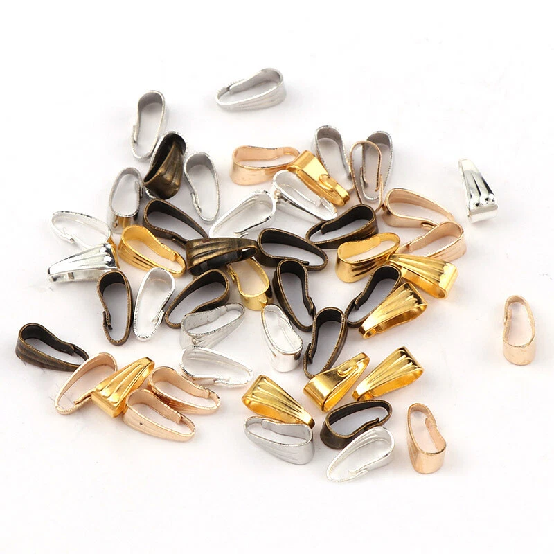 200X Conector de fianza a rayas Paca Cierre de pellizco Collar Colgante Joyería Artesanía Acc Foto 3 de 4