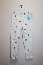 CARTER'S KID GIRLS COZY LEGGINGS FLEECE-LINED SPOTTED LIGHT GRAY HEATHER SZ 5/5A