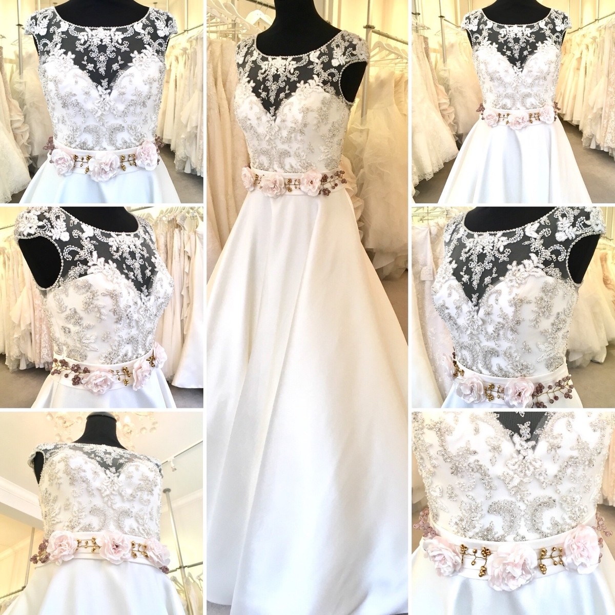 Wedding Bridal Hair Vine Wedding Dress Belt Strap Ivory Pink Gold