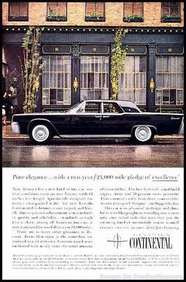 1961 Lincoln Continental  7x10 Vintage Advertisement Print Art Car Ad J69