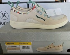 NEW Hurley Women's 6 Bungee Castaic Beige Casual Shoes Slip-On Sneakers