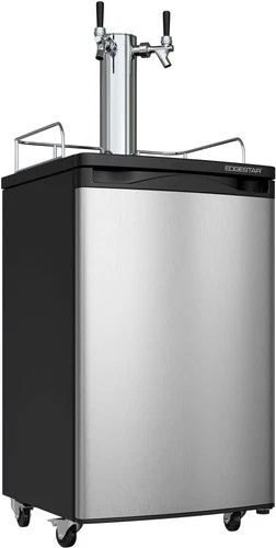 EdgeStar KC2000TWIN 20"W Dual Tap Kegerator for Full Size Kegs - Stainless Steel - Picture 1 of 11