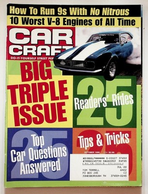 Car Craft Magazine October 1999 Big Triple Issue Petersen Publishing