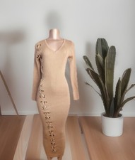 NWT Large Maxi Sweater Dress Nude Taupe Fashion Nova Lace Up Let You Be Right