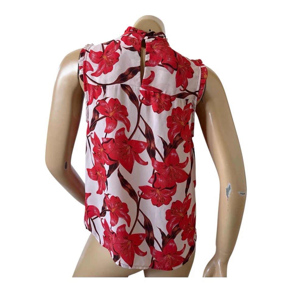 Camisa Top KENAR Mujer Talla Pequeña Sin Mangas Estampado Floral Tropical Foto 4 de 4