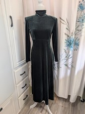 Vintage Whimsigoth Dark Academia Romantic Goth Velvet Long Sleeve Maxi Dress
