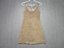 American Eagle Mini Babydoll Dress Women's Size Small Brown Terry Cross Back