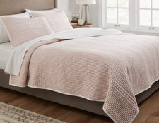 Threshold Terracotta Striped Quilt And Sham Set Full / Queen EUC