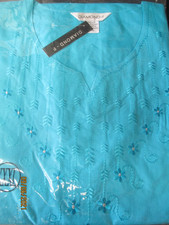 EMBROIDERED COTTON TOP KURTA YOGA TUNIC size 2X L 50