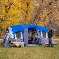 Ozark Trail 16-Person Cabin Tent with 3 Rooms and 3 Easy Access Entrances