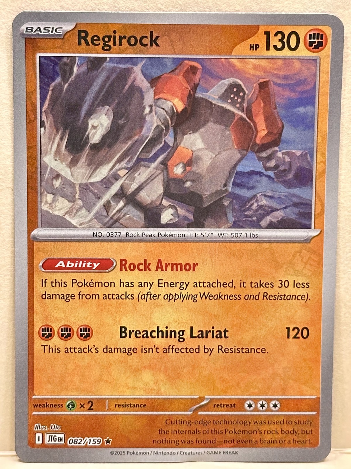 Regirock Reverse Holo - SV09: Journey Together 082/159 - NM Pokemon