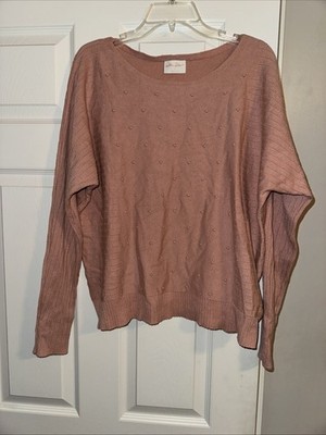 Allie Rose Dusty Rose Textured Dot Knit Sweater