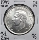 1949 Canada $1 Silver One Dollar - Newfoundland Commemorative