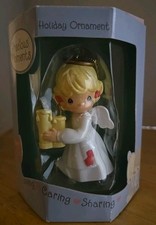 Precious Moments Holiday Christmas Ornament Angel With Candles Lights Up 2003
