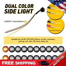 LED Marker Lights 3/4" Dual Dual Truck Color Trailer Side Lamp Bullet Amber Red