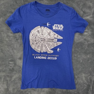 Star Wars Galaxys Edge WDW Womens V neck Shirt Black Spire Outpost Landing 2019