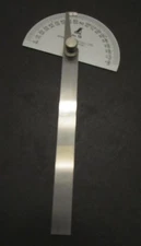 Shinwa No. 19 Round Head Stainless Steel Protractor - 6", 180 degree