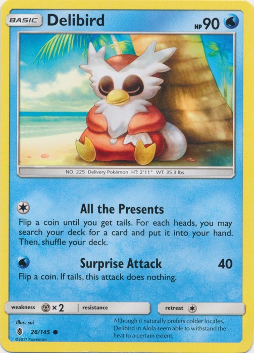 Delibird - 26/145 - Common - Near Mint - Guardians Rising