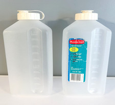 Rubbermaid Servin Saver 2 Qt Bottles Set of 2 Almond Lids Made in USA Vintage