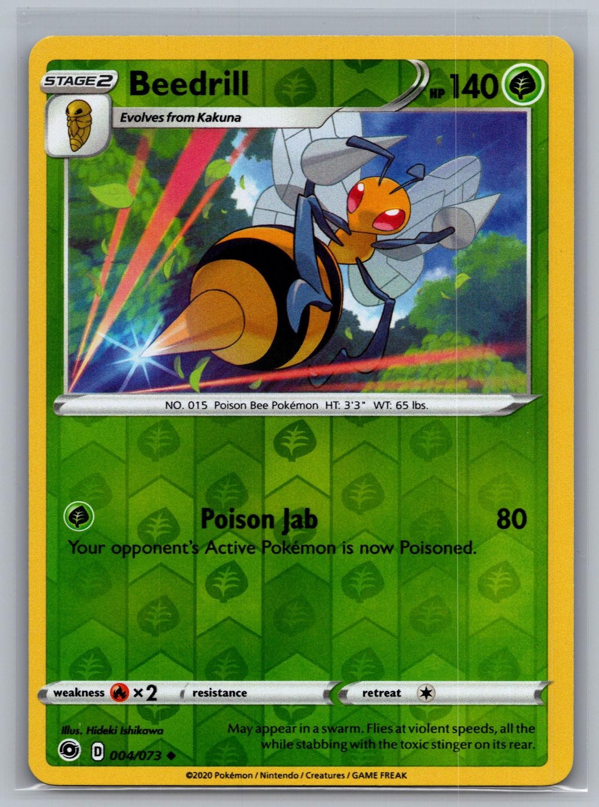 Beedrill 004/073 Uncommon Champion's Path Pokemon Reverse Holo Near Mint