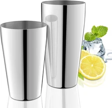Mixology Bartender Kit, 2-Piece Stainless Steel 2 Cocktail Tin, Silver 