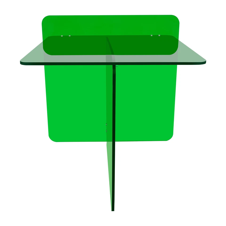 Acrylic End Table Modern Decor Side Tables Green For Living Room 19.7x19.7x18" - Image 4 of 4