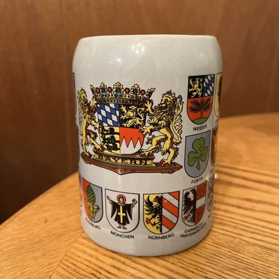 Bavarian Shield Collectible Beer Stein Ceramic W Germany ein echtes