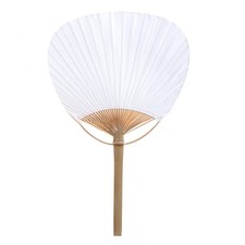 Handheld Fan with Natural Handle Blank Paper Fan for Indoor Outdoor