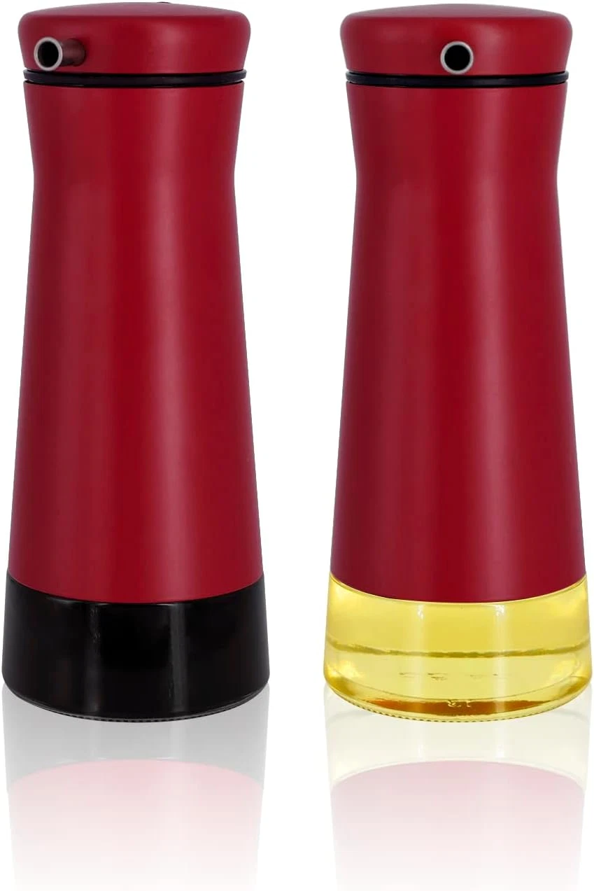 Juego de dispensadores de aceite y vinagre rojos 2 unidades para cocina